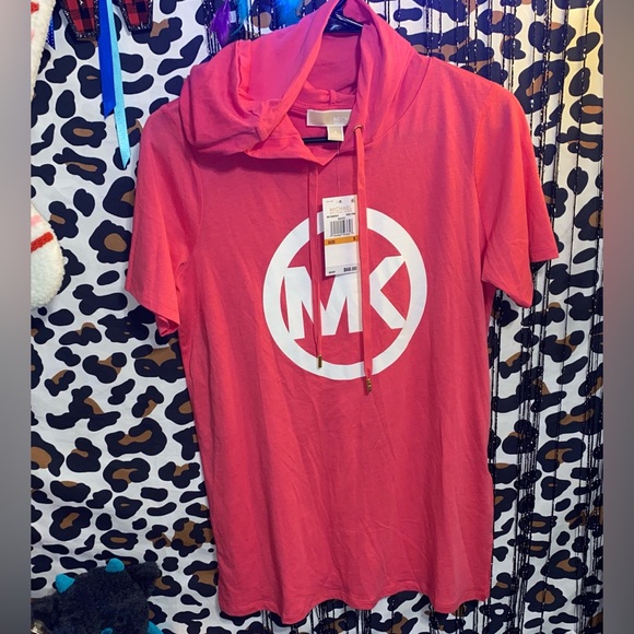 MICHAEL KORS HOODED SHORT SLEEVE SHIRT - Picture 1 of 8